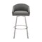 Armen Living Noran Swivel Bar Stool in Brushed Stainless Steel with Gray Faux Leather 840254335714 - alternate 5